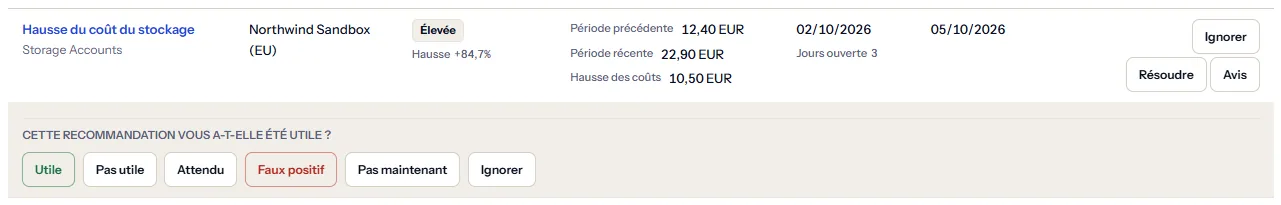 Une ligne des recommandations ouvertes avec son avis ouvert en dessous : la question de savoir si elle a été utile et les six réponses, d'utile à ignorer.